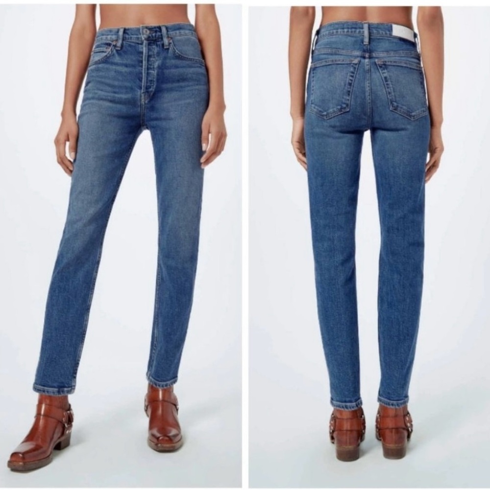 Re/Done Comfort Stretch High Rise Ankle Jeans